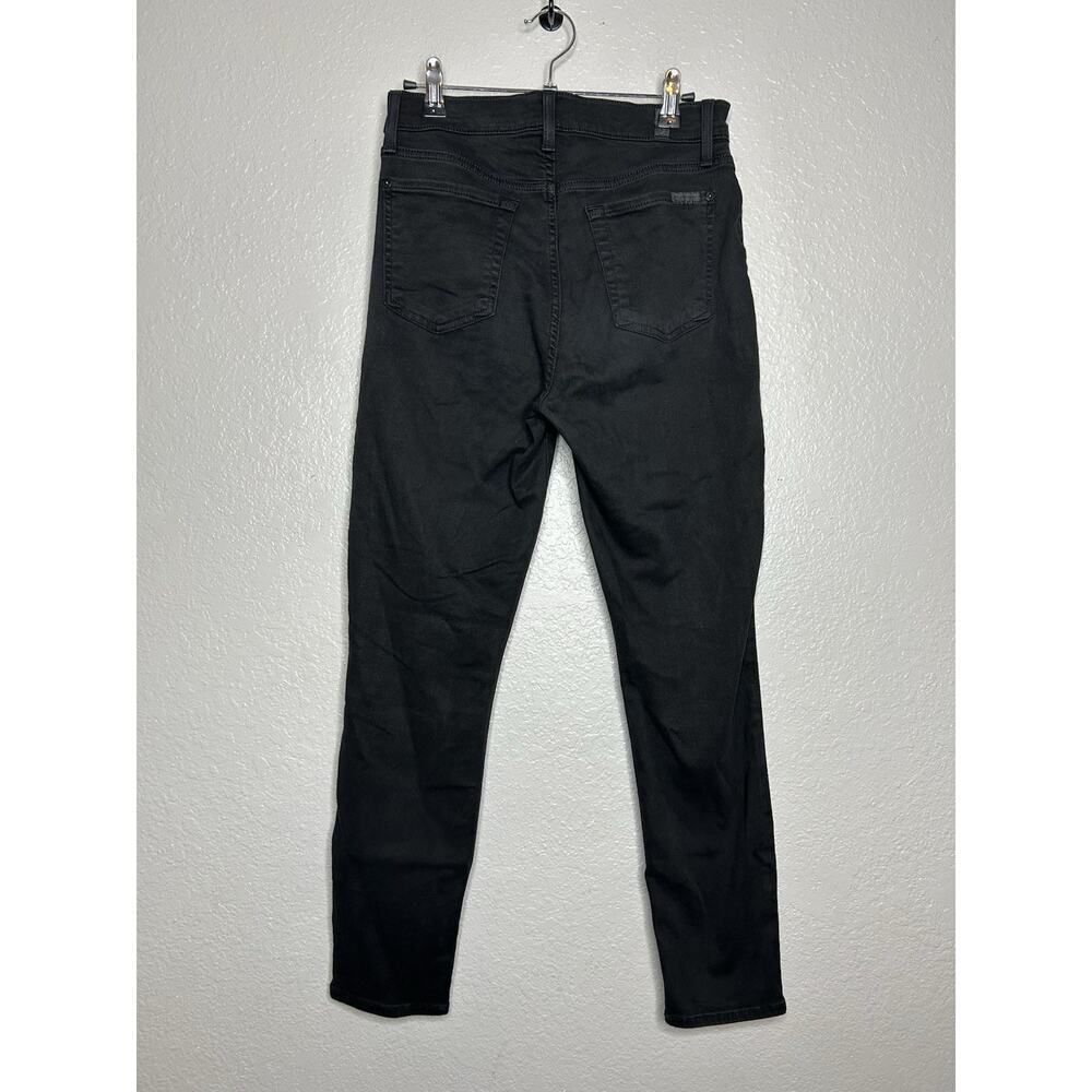 7 For All Mankind Women's Cropped Gwenevere Mid Rise Black Jean Size 27 - Picture 2 of 8